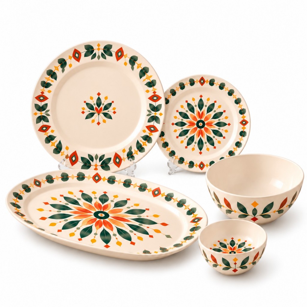 Floral Melamine Dinnerware Set