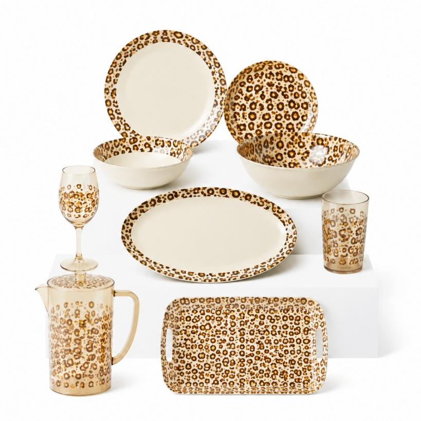 Leopard Luxe Melamine Dinnerware Collection – Animal Print P