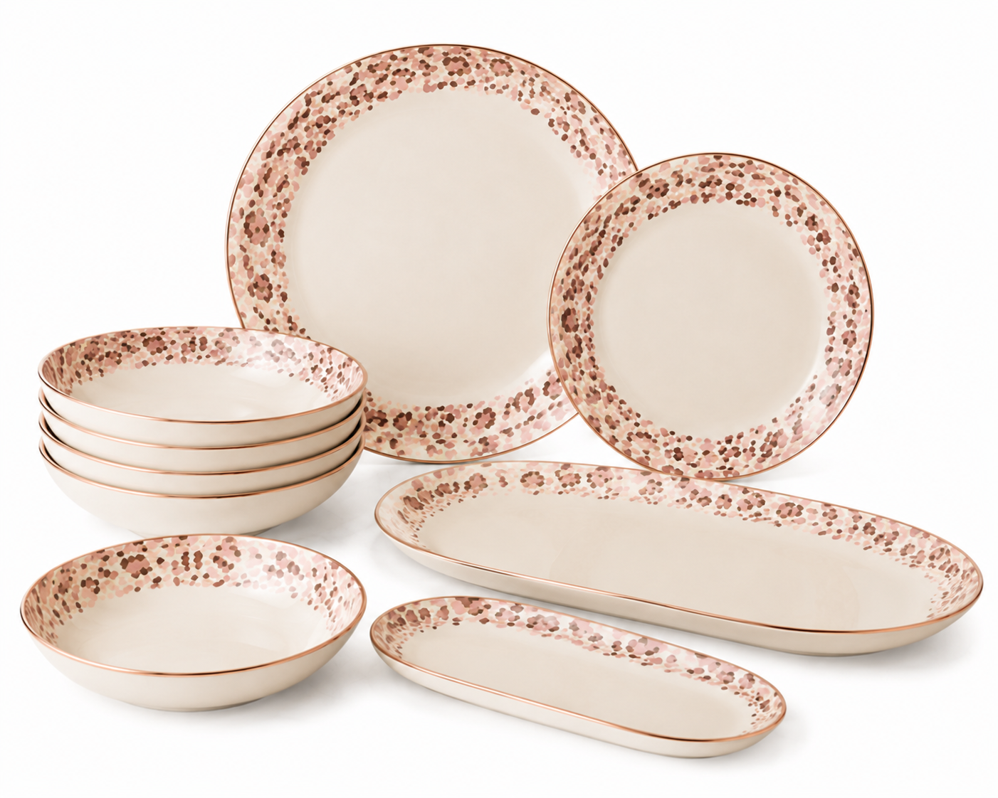 Leopard Tortoise Collection Premium Melamine Dinnerware Set 