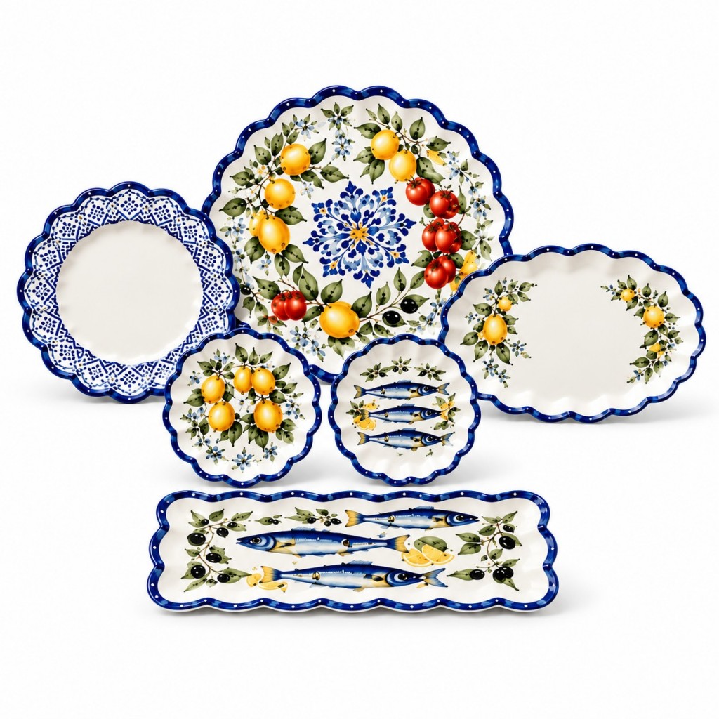 Mediterranean Lemon & Sardine Melamine Dinnerware Collection