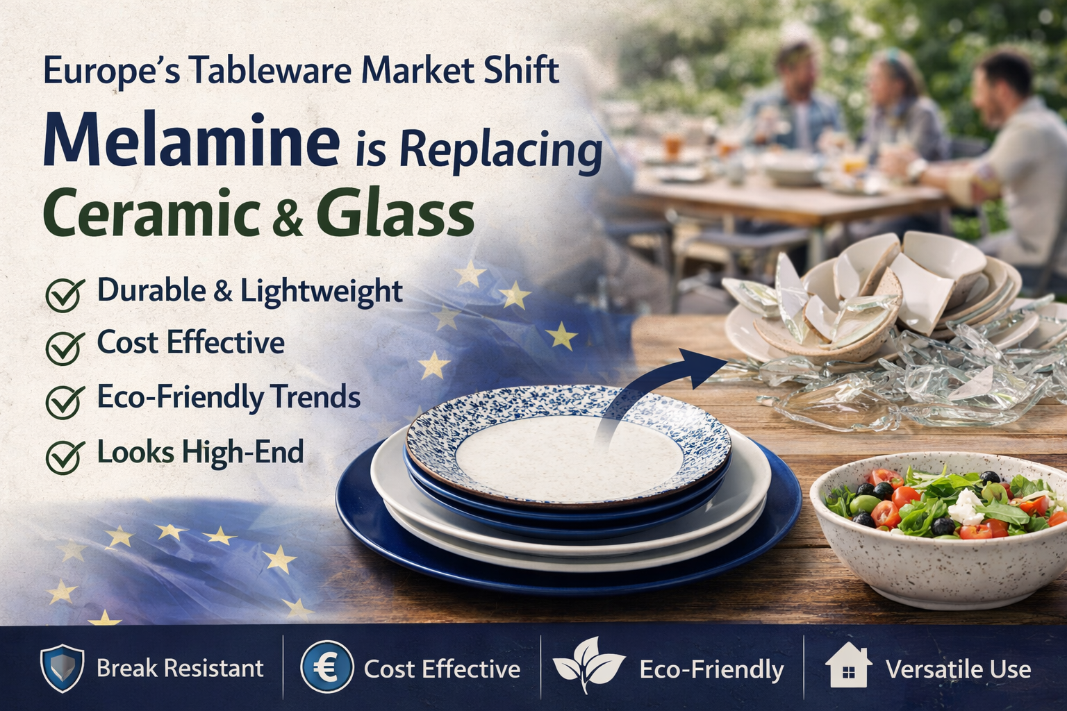 2026 European Tableware Market Shift: Why Melamine Dinnerware is Replacing Ceramic and Glass