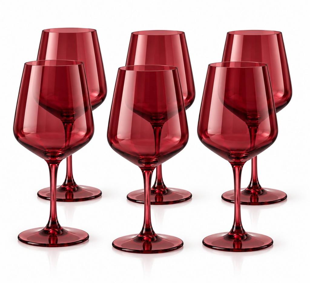 Red Acrylic Wine Glasses Wholesale – Set of 6 Colored Stemme
