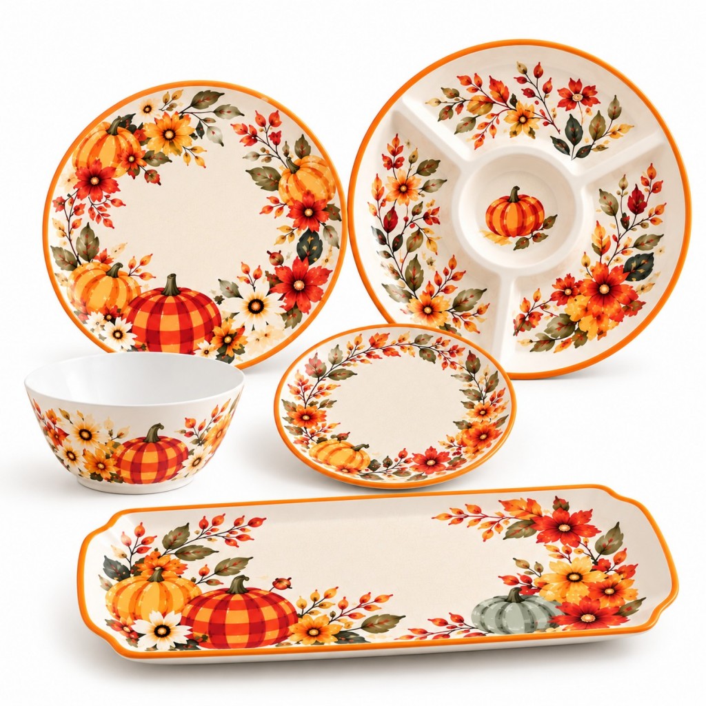 Wholesale Fall Harvest Melamine Dinnerware Collection – Buff