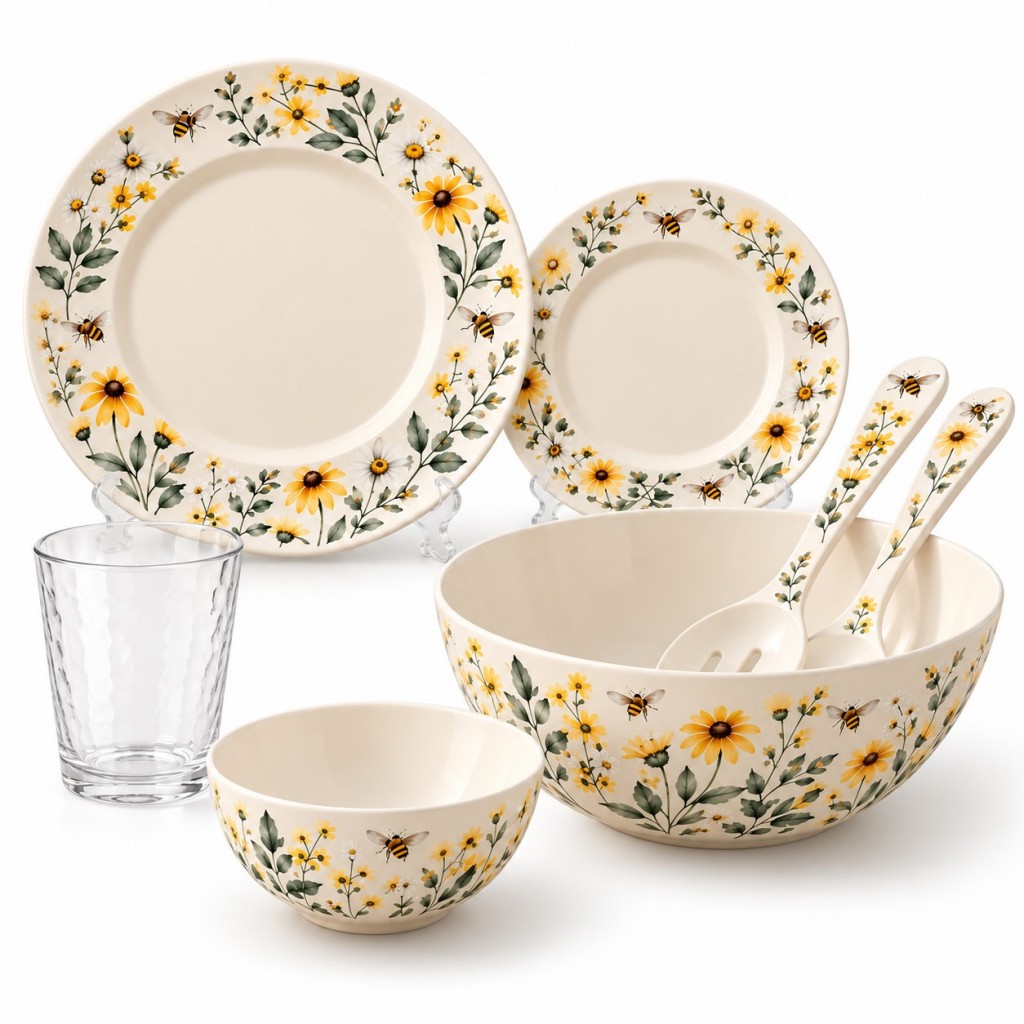Wholesale Floral Melamine Dinnerware Set