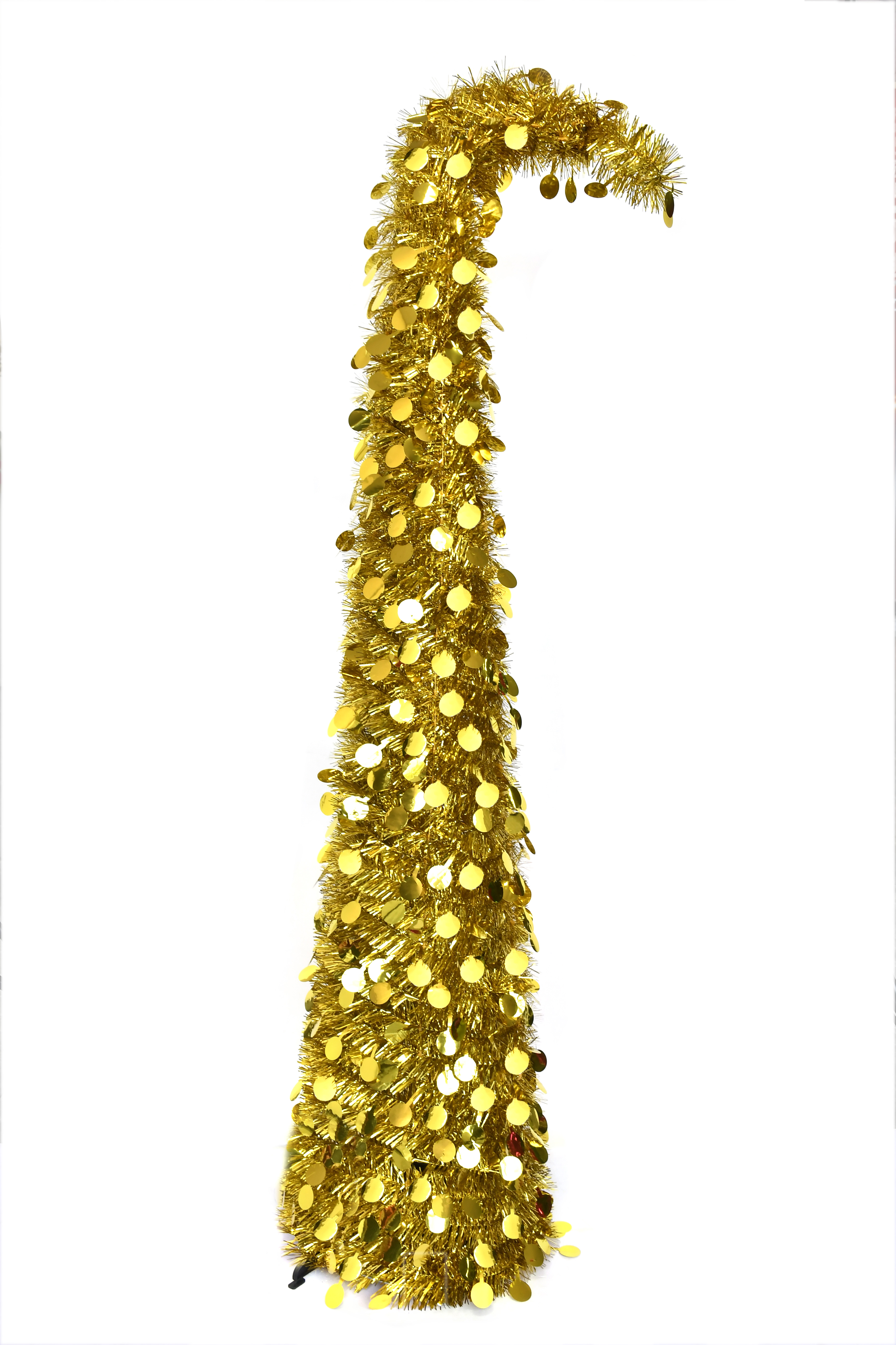 Golden Round Disc Crooked Neck Christmas Tree