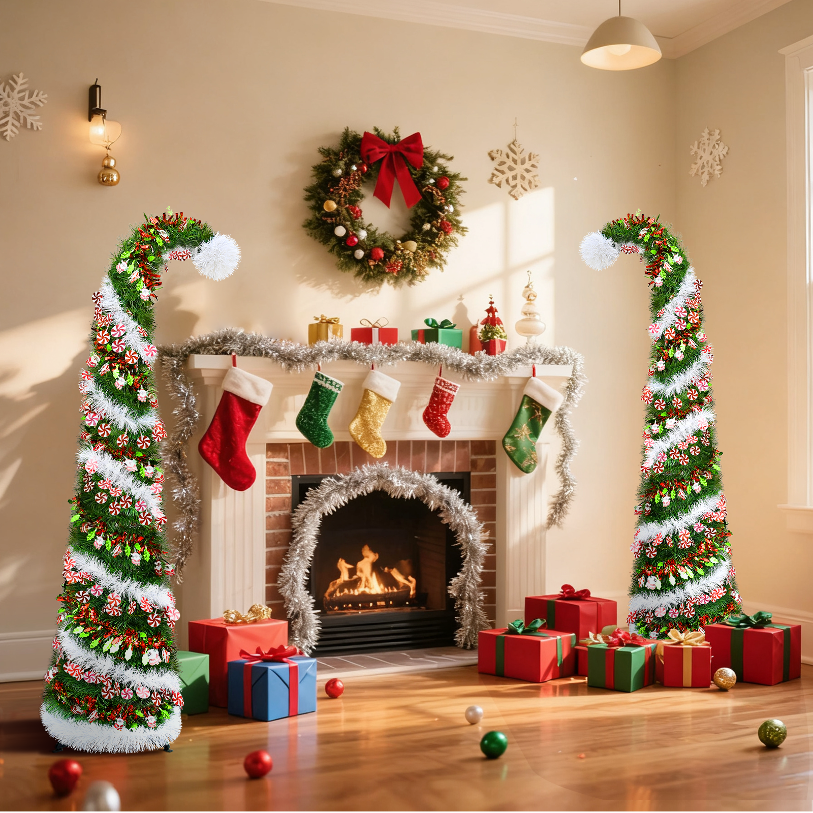 Pop up tinsel Christmas tree
