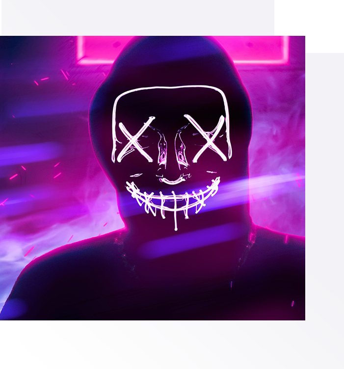 A person is wearing a mask