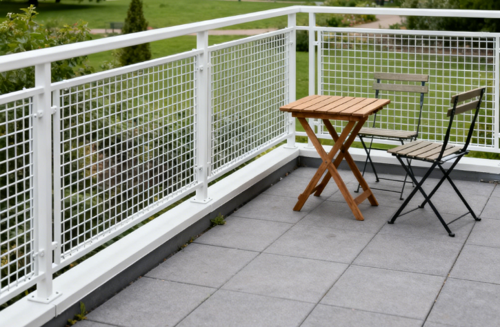 Architectural Wire Mesh Security Fence System for Museum Rooftop Equipment Zones