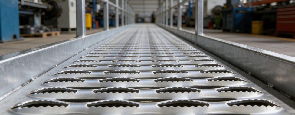 Corrosion Resistant Serrated Perforated Aluminum Tread Plate | Anti-Slip Industrial Platform Flooring
