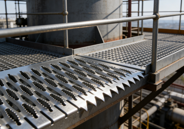Crocodile Mouth Safety Grating for Incineration Plant Walkways Heavy Duty Anti Slip Metal Plank