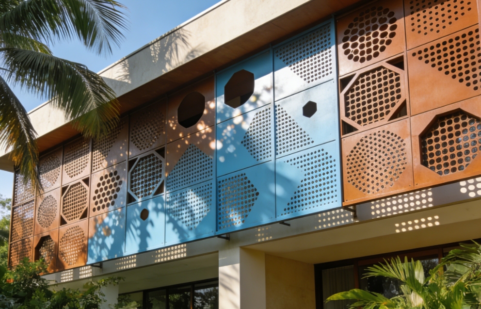 Decorative Perforated Aluminum Facade Panel for Sustainable Building Ventilation