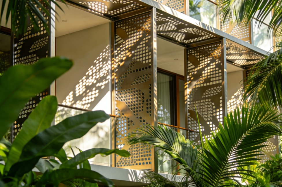 Decorative Perforated Aluminum Facade Panel for Passive Ventilation Building Design