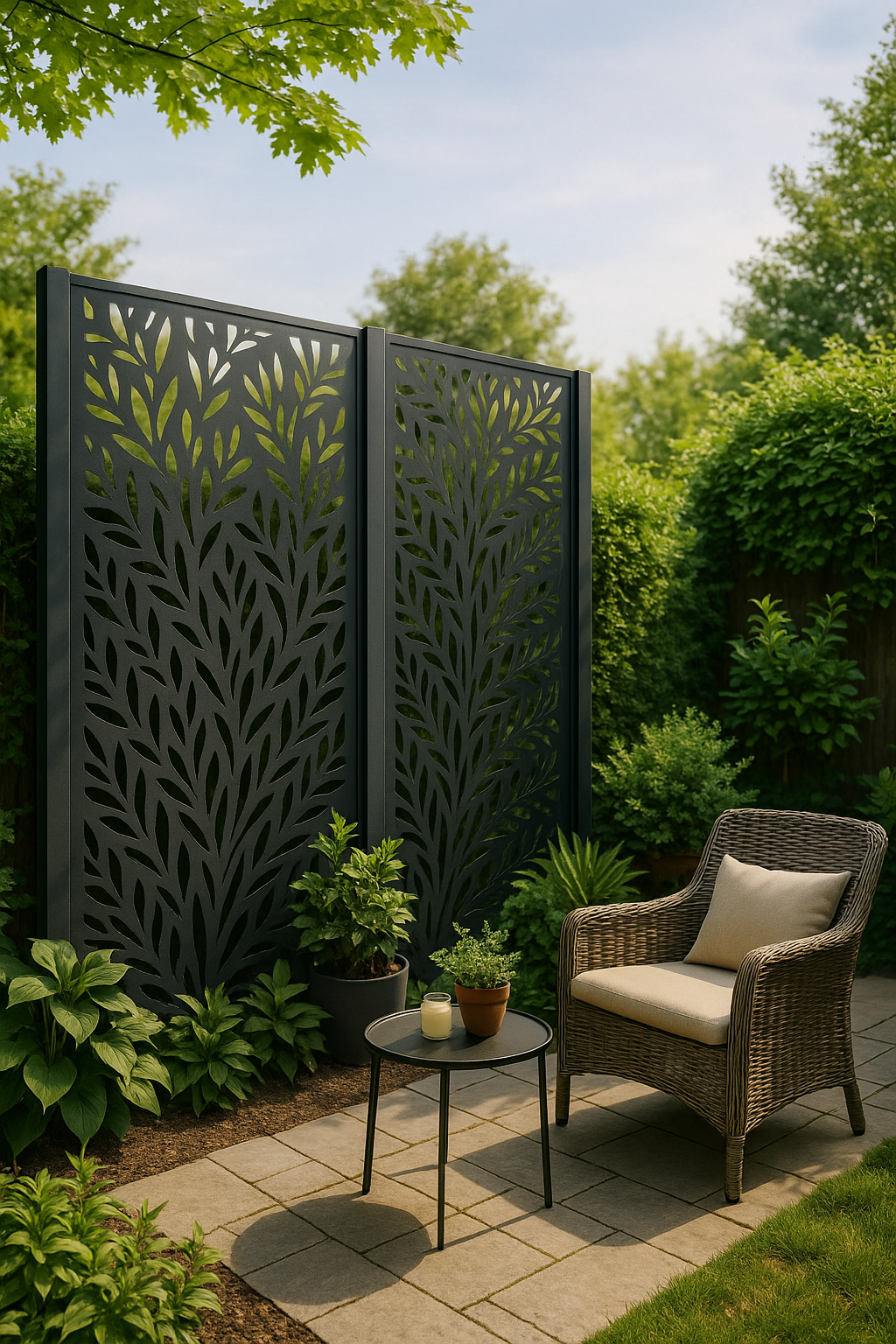 Laser-Cut Grille Dividers for Elegant Garden Privacy