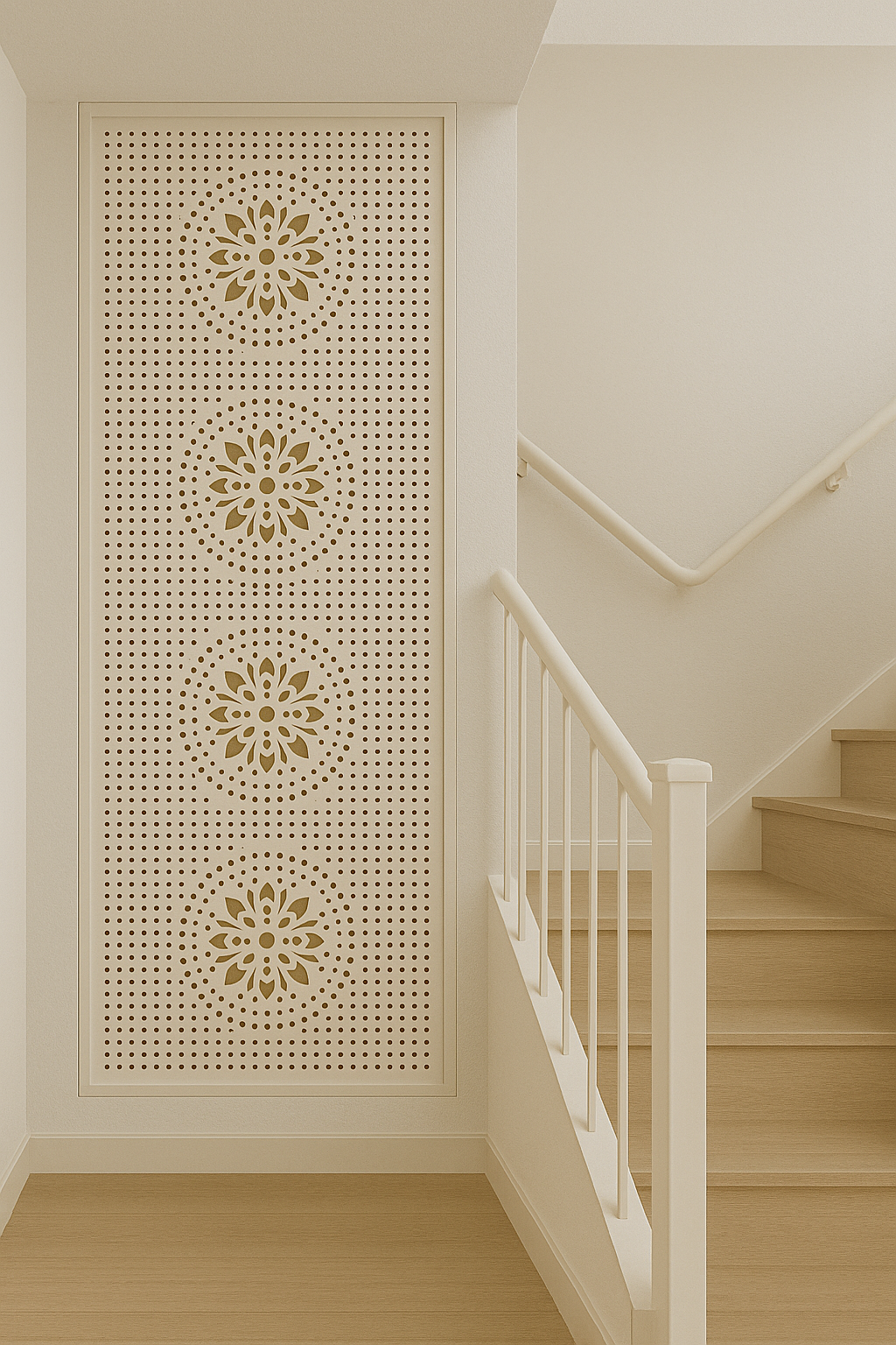 Integrating Embellished Decorative Screens on Under-Stair Closet Doors