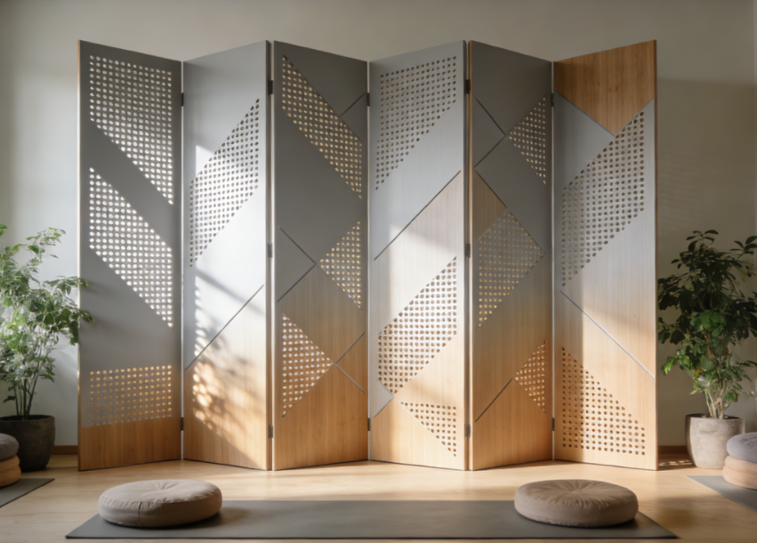 Geometric Perforated Screens for Yoga Room Dividers: Modern Design Meets Mindful Space