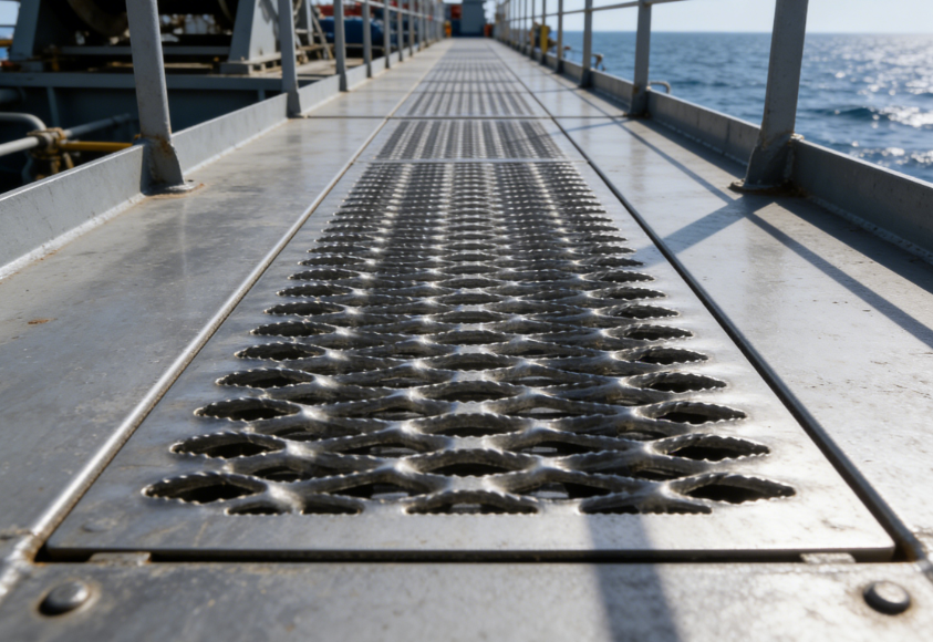Heavy Duty Anti-Slip Serrated Grating for Oil Platform Walkways