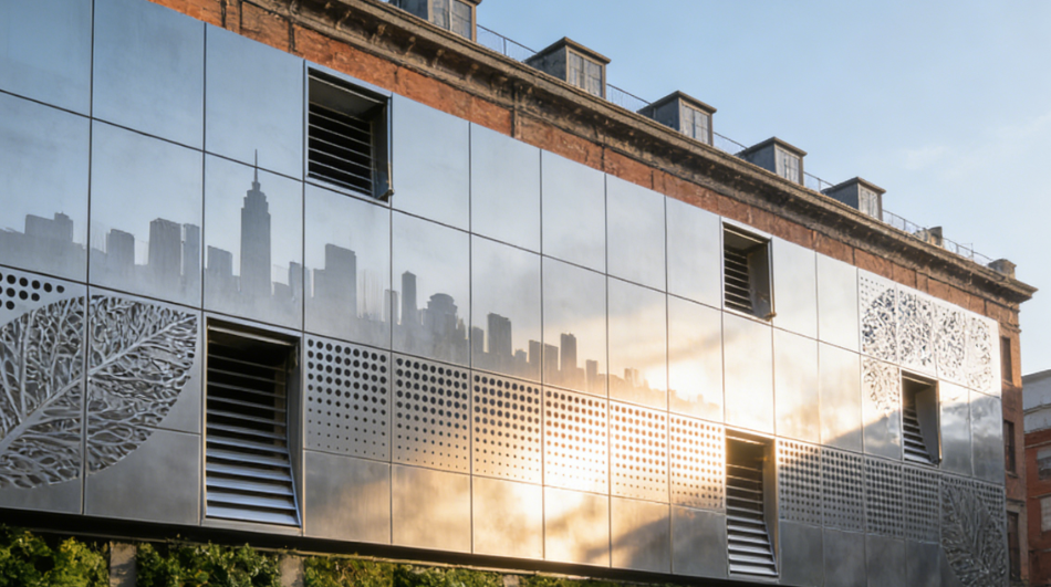 Innovative Safe Perforated Metal Cladding for Staircase Landings