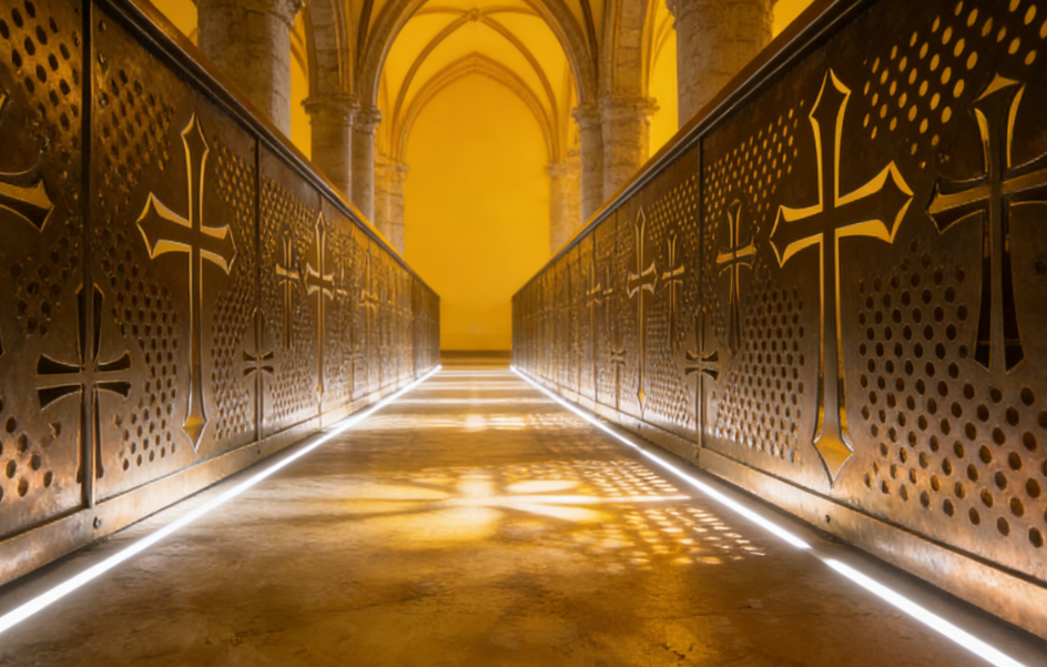 Laser-Etched Perforated Metal Panels for Religious Buildings – Spiritual Symbolism & Performance