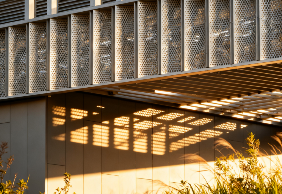 Low‑Demand Airflow Metal Cladding with Built‑in Sunshade and Ventilation Functions for Efficient Building Envelopes
