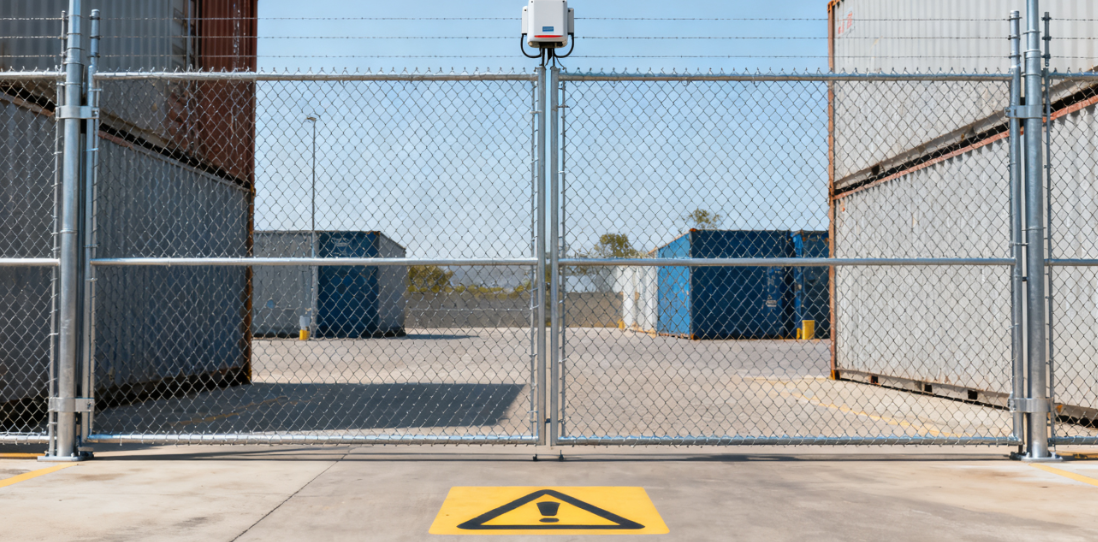 Metal Guard Fence with Mesh Infill and Tamper‑Alarm System — Enhanced Security for Outdoor Tanks & Equipment
