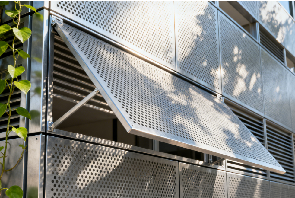 Metal Sunshade and Thermal Barrier Ventilation Panels for Modular Container Housing