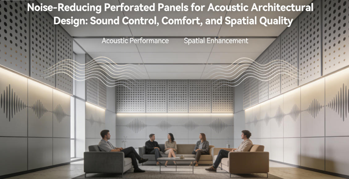 Noise-Reducing Perforated Panels for Acoustic Architectural Design