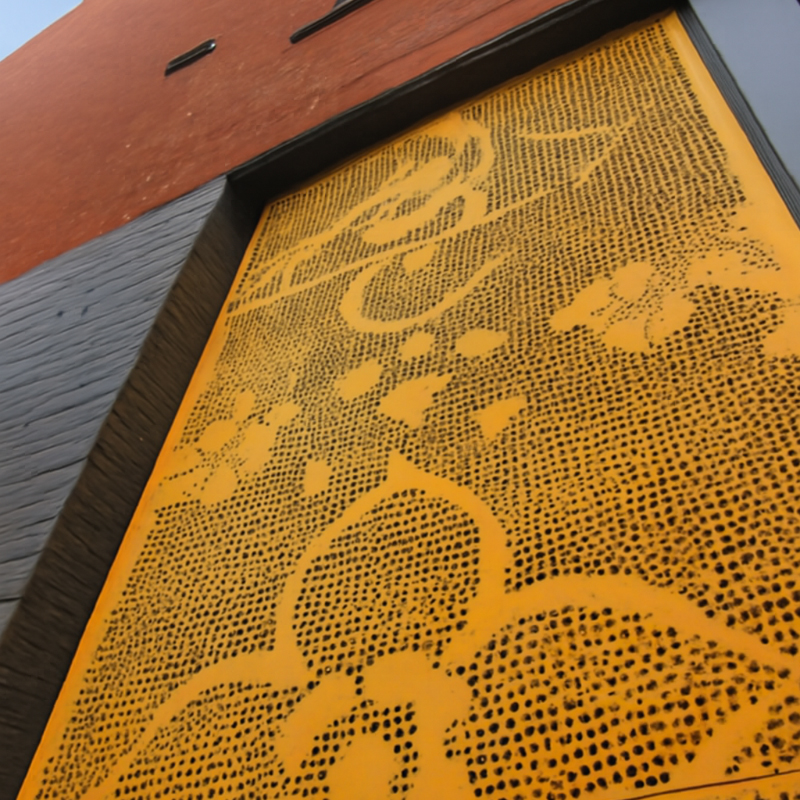 Yellow Ornamental Perforated Metal Sheet – Artistic Decorative Aluminum & Stainless Steel Panel
