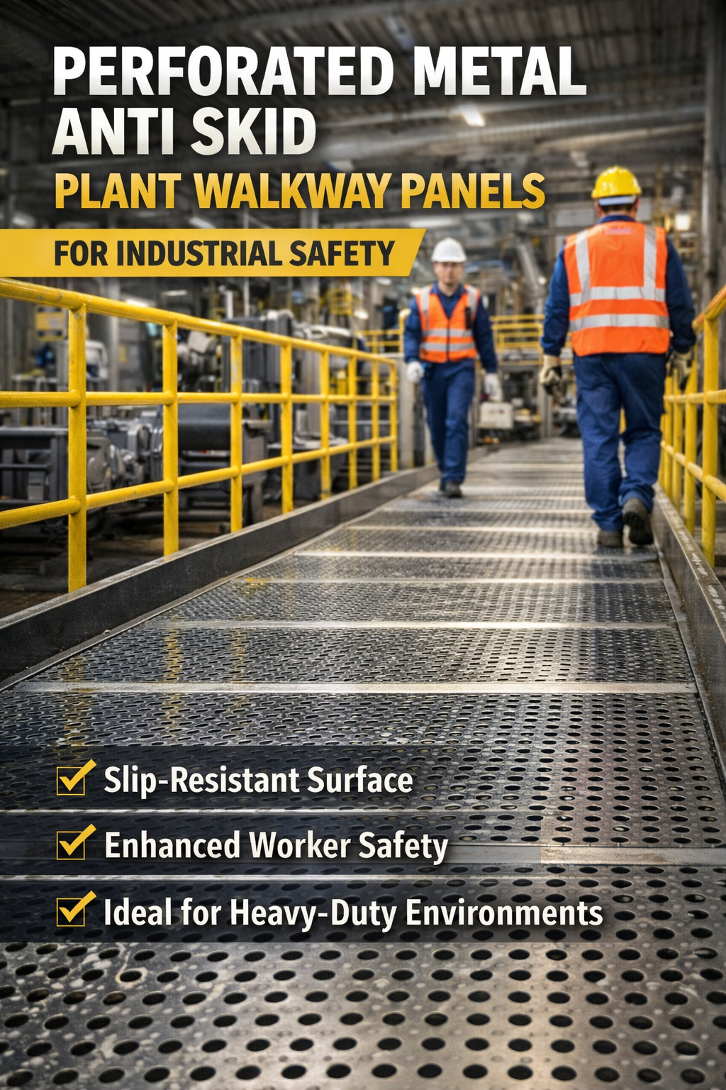 Perforated Metal Safety Grating for Production Platforms and Industrial Work Decks