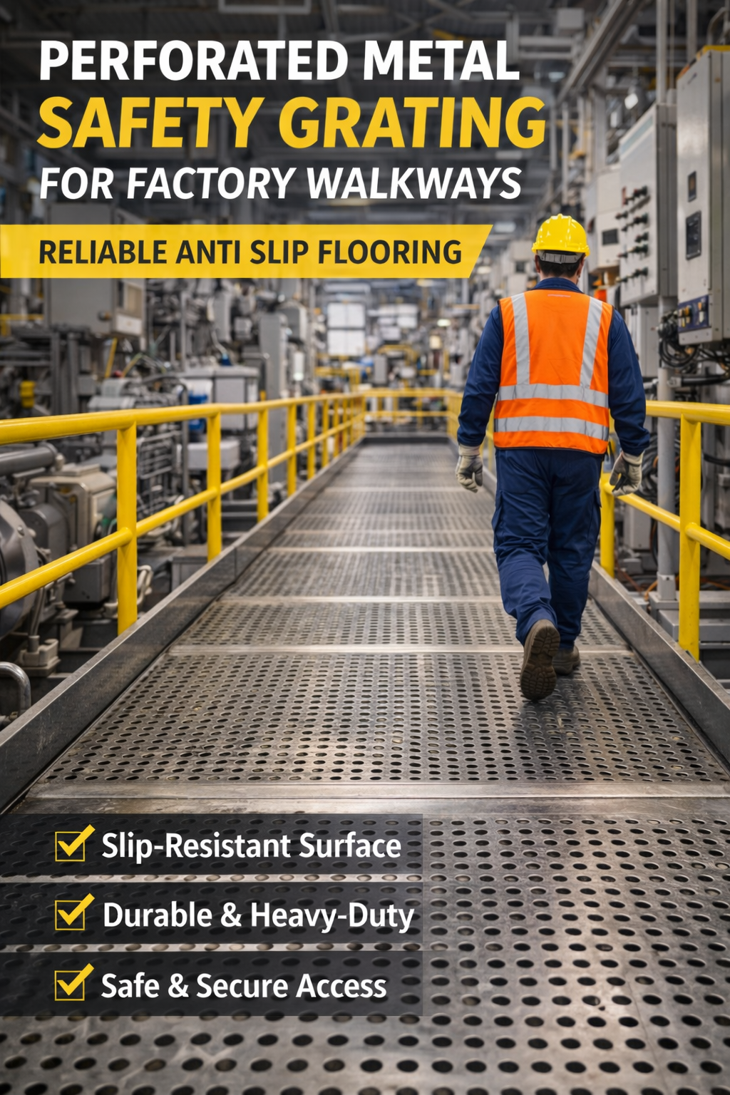 Perforated Metal Safety Flooring for Equipment Platforms Anti Slip Industrial Flooring Panels