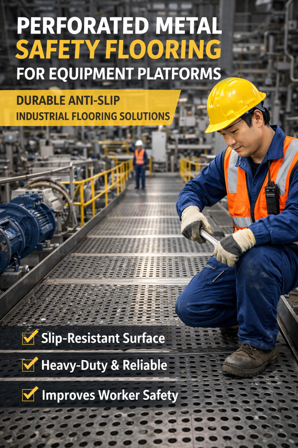Perforated Metal Anti Slip Steel Platform Flooring for Industrial Safety Applications