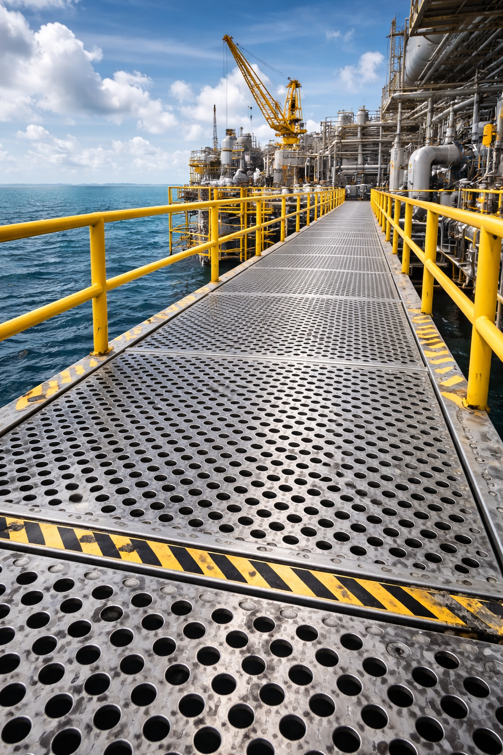 Perforated Metal Anti Skid Plant Walkway Panels Industrial Safety Walkway Flooring
