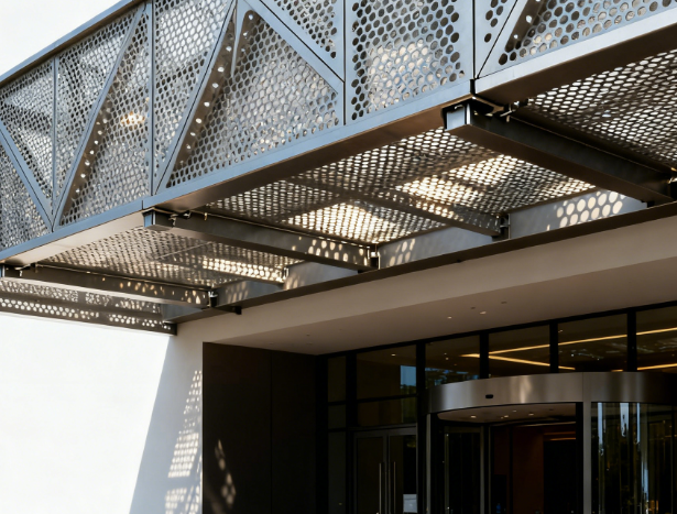 Perforated Sun Shading and Ventilation Panels with Custom Pattern for Architecture