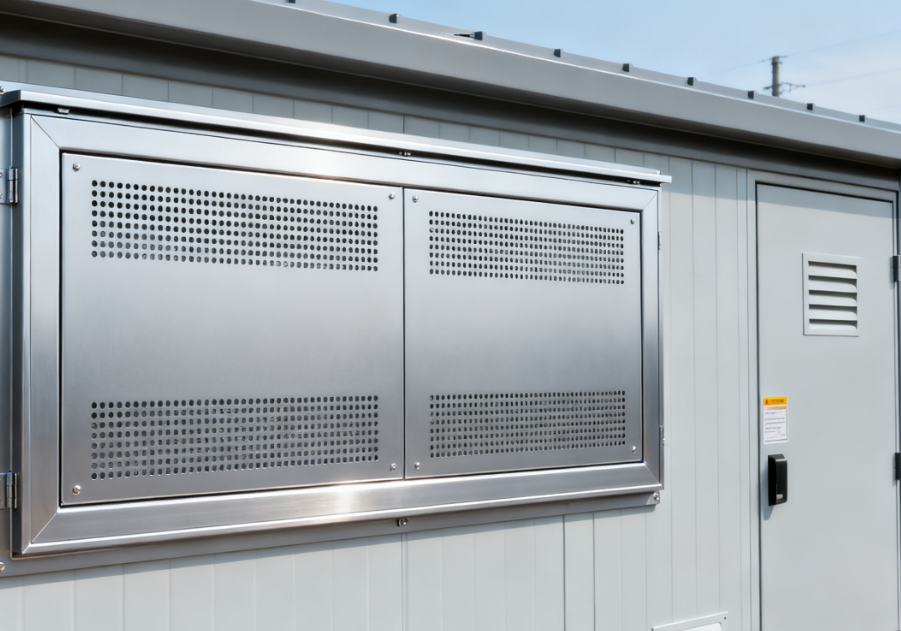 Powder-Coated Sunshade Panels with Basic Venting for Rugged Utility Enclosures
