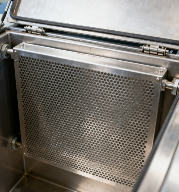 Opposite Outlet Micro-Perforated Filtration Panel – Reverse Wall HVAC Exhaust Control