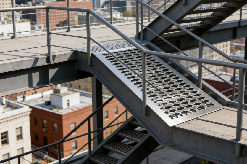 Serrated Safety Grating for Crane Maintenance Walkways Anti Slip Steel Platform for Elevated Industrial Systems