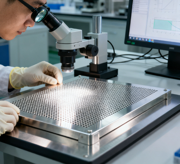 Slot-Embedded Punched Metal Screen for In-Wall HVAC Filtration – Tamper-Proof Stainless Steel Panel