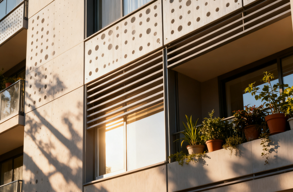 ​Smart and Subtle: Perforated Metal Cladding for Small-Scale Sustainable Architecture