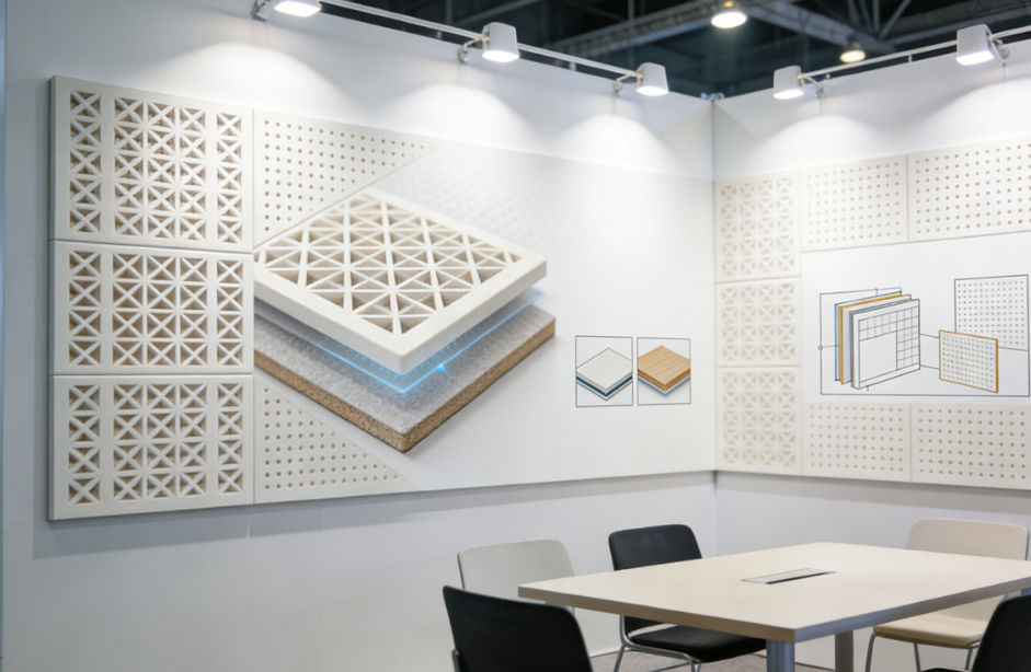 Sound-Absorbing Laser-Cut Panels for Conference Booths — Acoustic Design & Branding