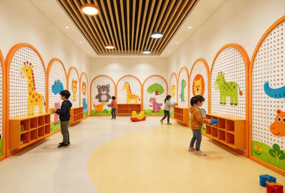 Themed Perforated Walls for Children’s Play Centers – Safe, Stylish & Functional Design Panels