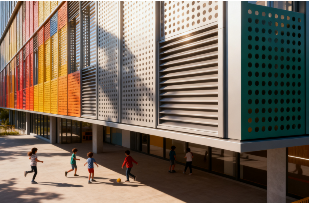 Transforming a Suburban Home Extension with Sunshade & Ventilation Perforated Metal Cladding
