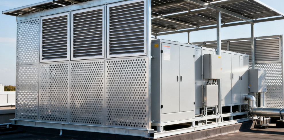 Upgrading Transition Areas with Metal Sunshade & Non-Continuous Ventilation Panels