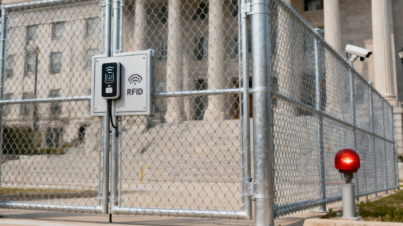 Wire Mesh Security Fence with RFID Gate Reader Mount Space — Smart & Robust Access Control for Sensitive Sites