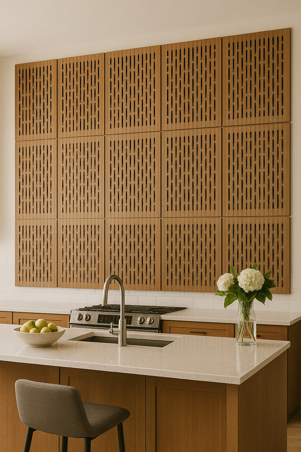 Perforated Wooden Acoustic Panel for Living Room – Decorative Sound Absorber Wall Board