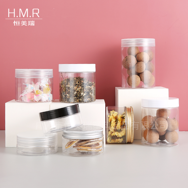 250ml Clear PET Plastic Jars with Gold Screw Lid