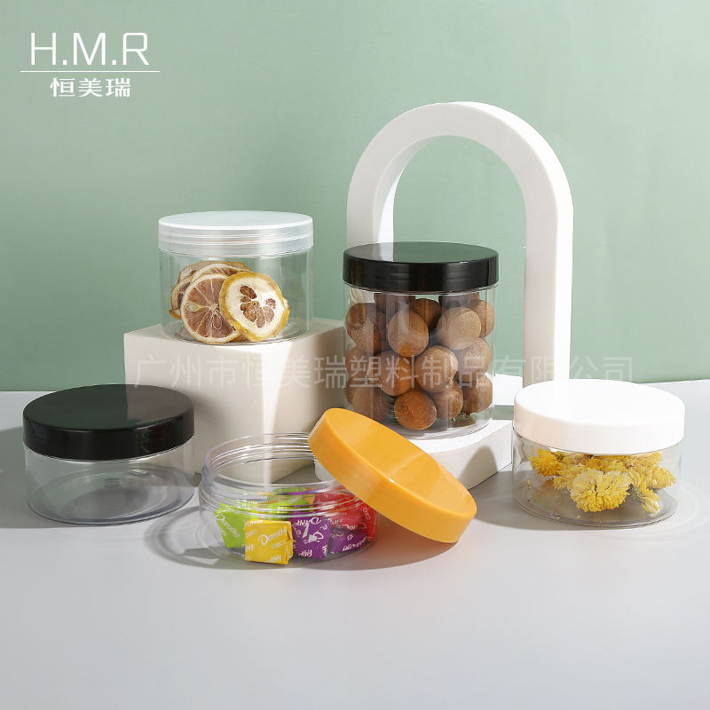 50ml/80ml/100ml/120ml/150ml/200ml/250ml/300ml Clear Plastic Storage Jars with Screw Lids