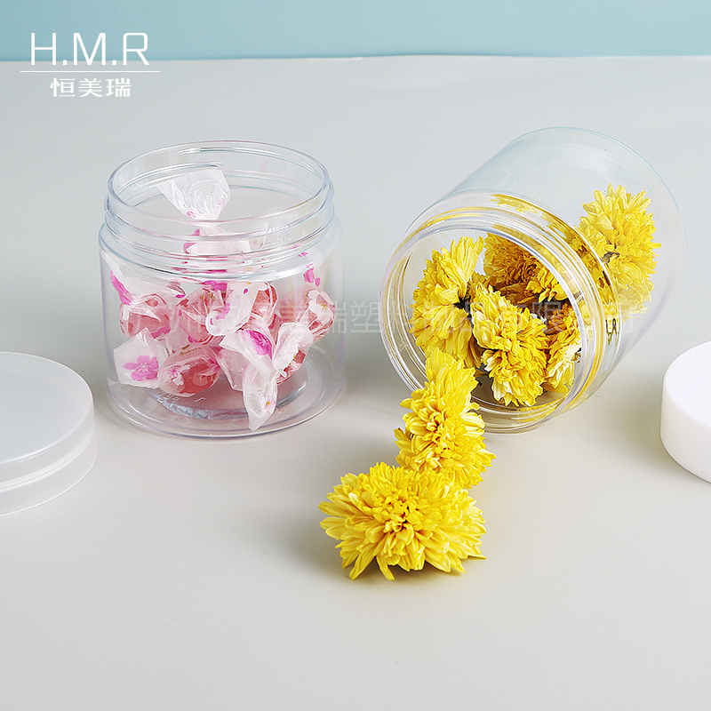 50ml/150ml Clear Plastic Storage Jars with White Screw Lids