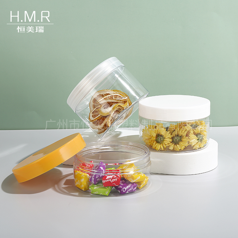 50ml/80ml/100ml/120ml/150ml/200ml/250ml/300ml Clear Plastic Storage Jars with Screw Lids