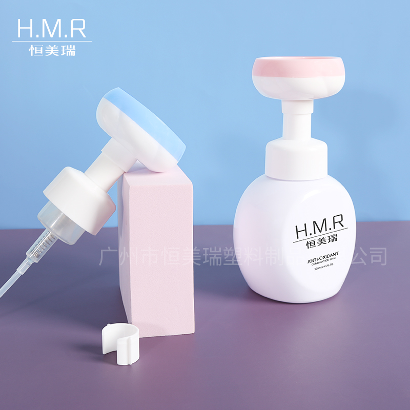 300ml/500ml Cute Round Plastic Pump Bottles