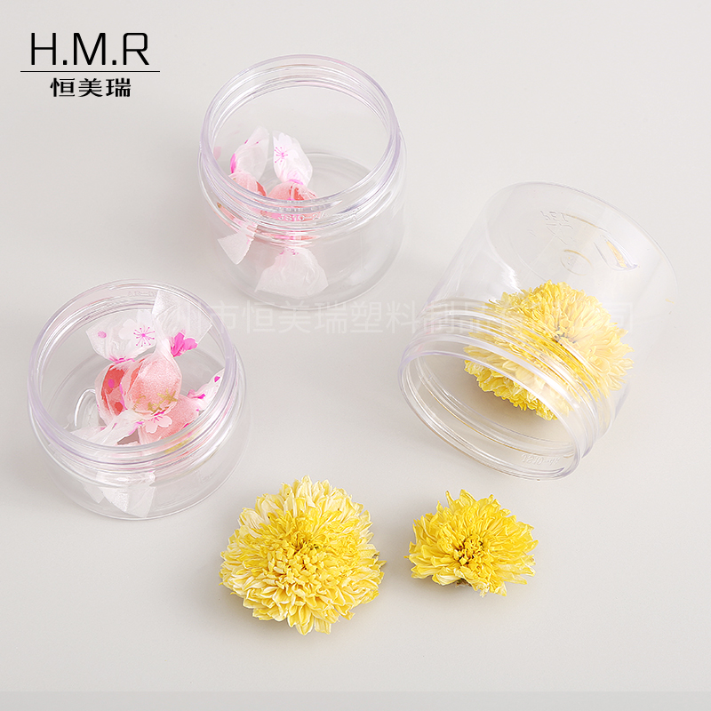 50ml/60ml/80ml/100ml/120ml Clear Plastic Storage Jars with Lids