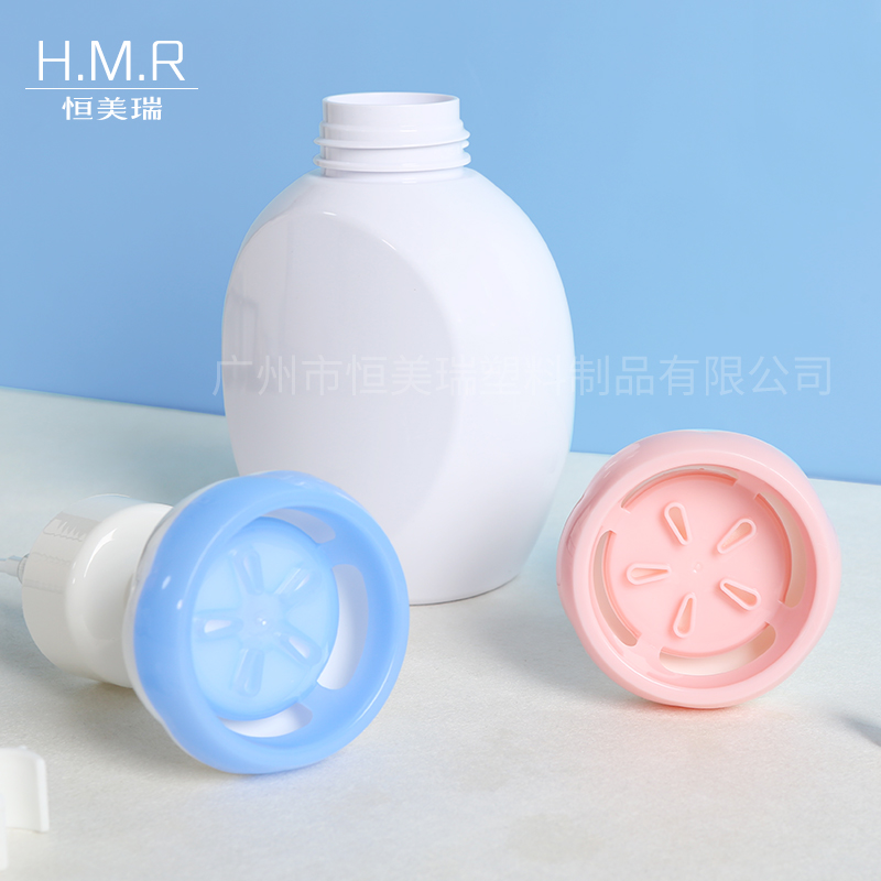 300ml/500ml Cute Round Plastic Pump Bottles